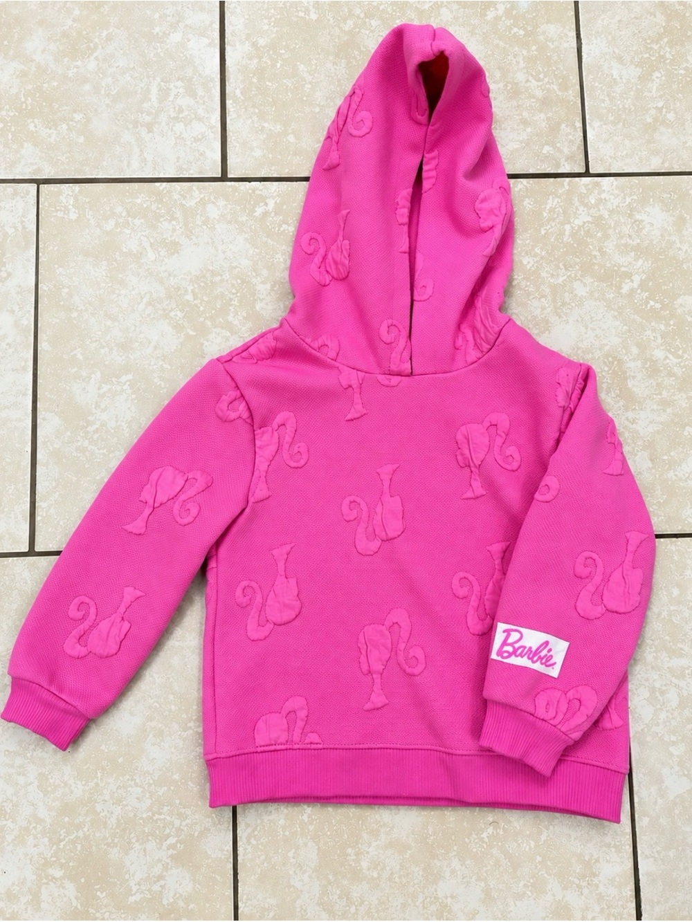Barbie Girls' Hot Pink Hoodie Sweatshirt